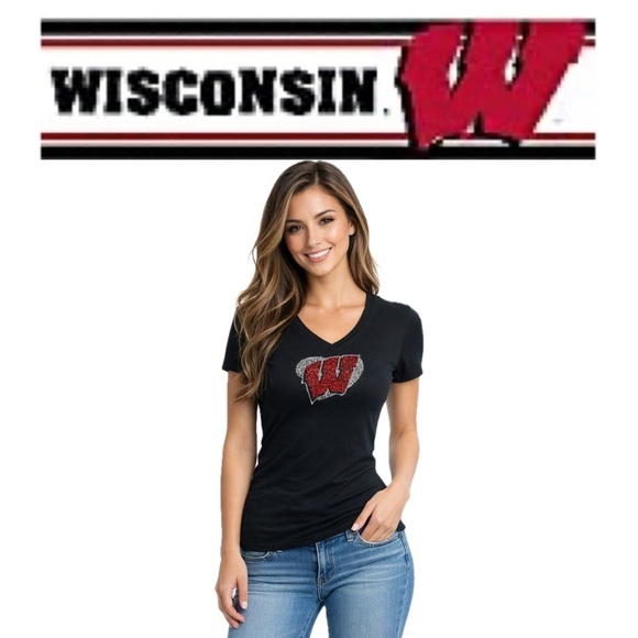 P. Michael Tops - P.Michael WMNS Wisconsin bedazzle T-shirt